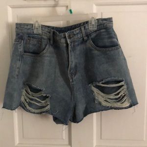 High wasted cutout shorts